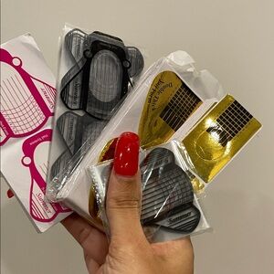 Nail Form Stickers - Black, Gold, Pink